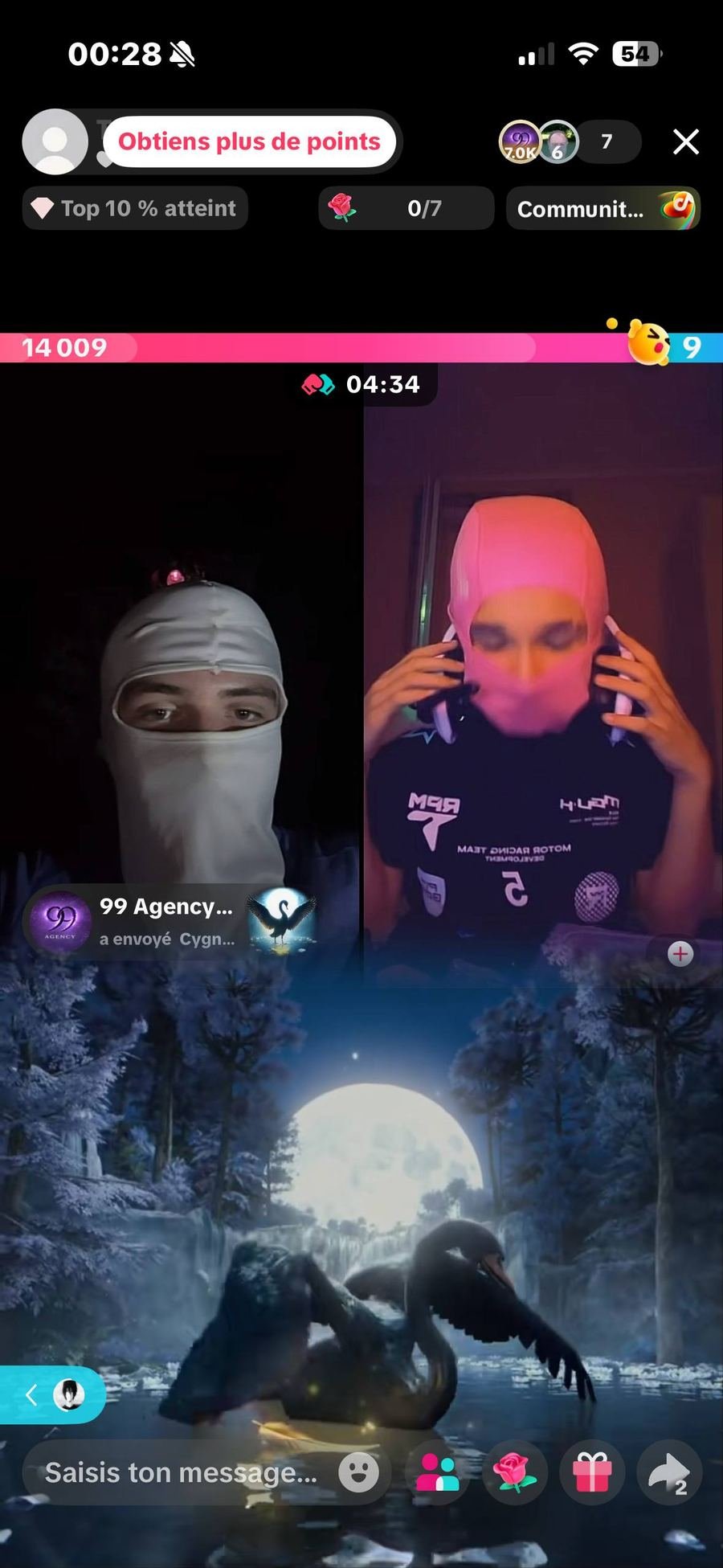 Exemple de live d'un membre de l'agence